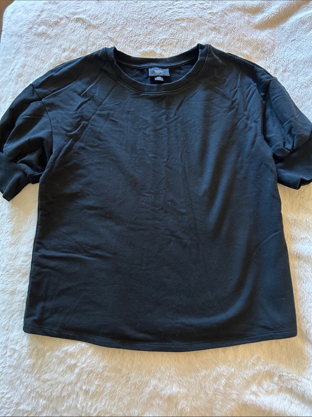 Mossimo Supply Co. Black Short Puff Sleeve Tee